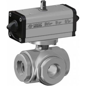 3way Ball-valve Stainless Steel [t] [inox ] Series 450 Double Acting