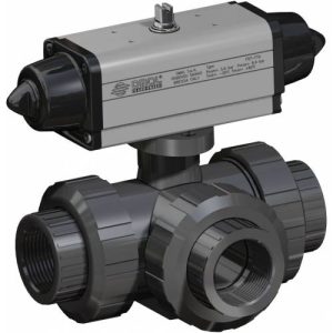 3way Ball-valve Pvc [type T] Series 635 Single Acting